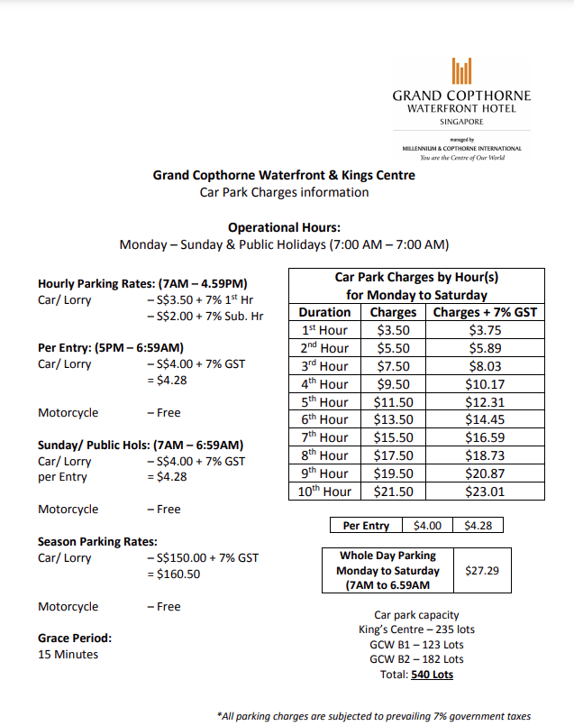 Parking Rates GCW